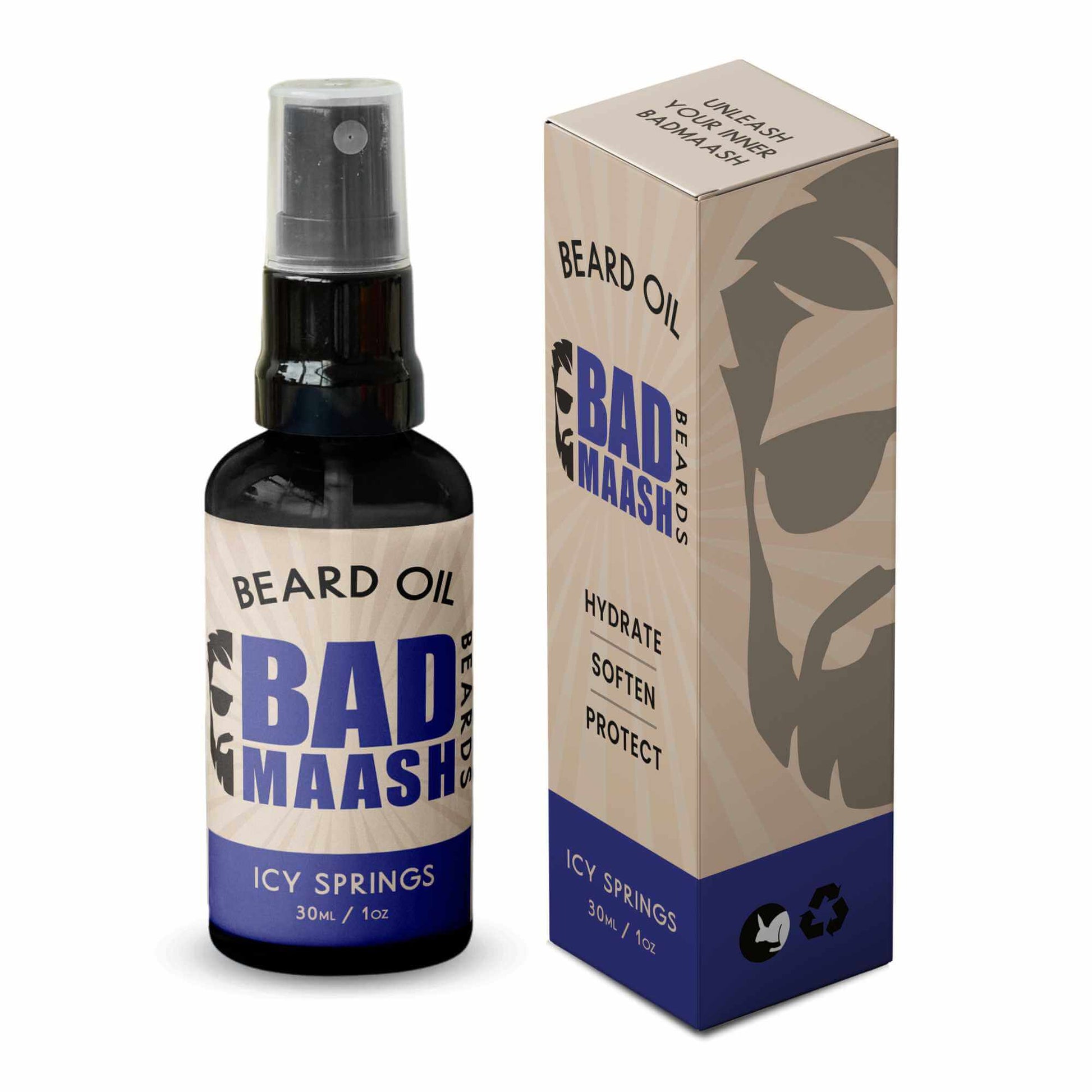 Icy Springs Beard Oil (30 ml) - Badmaash Beards -