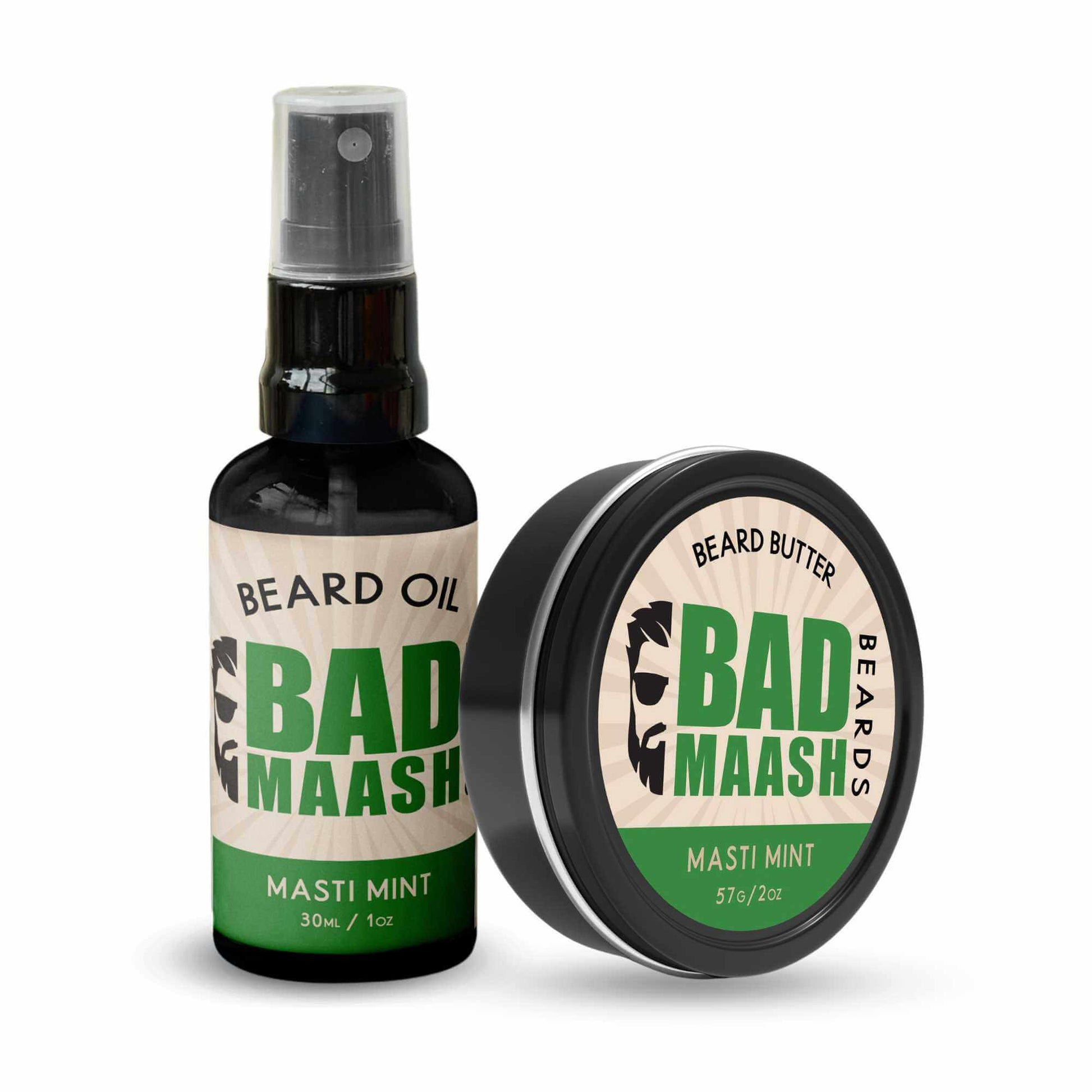 Masti Mint Beard Butter and Beard Oil Combo - Badmaash Beards -
