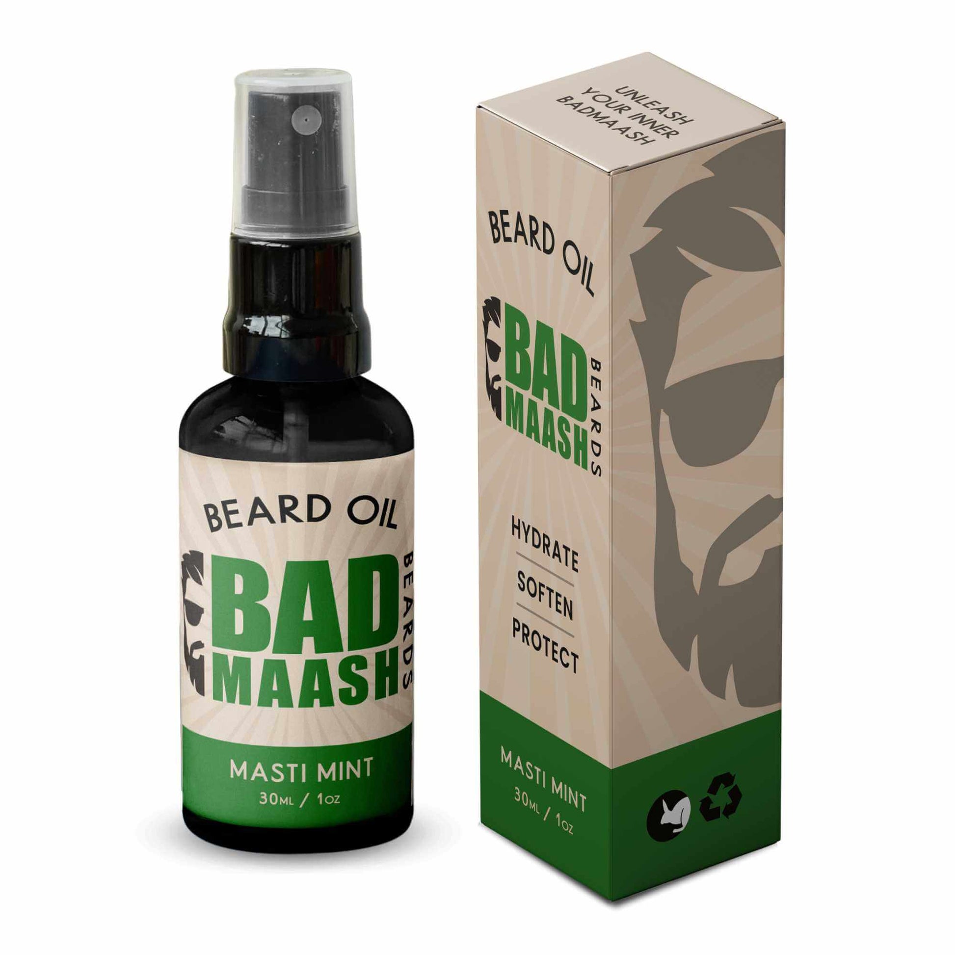 Masti Mint Beard Oil (30 ml) - Badmaash Beards - 